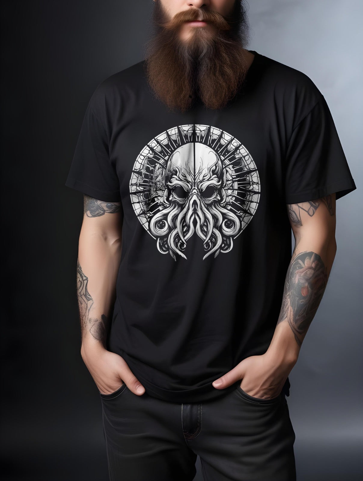 T-shirt vitrail chthulhu