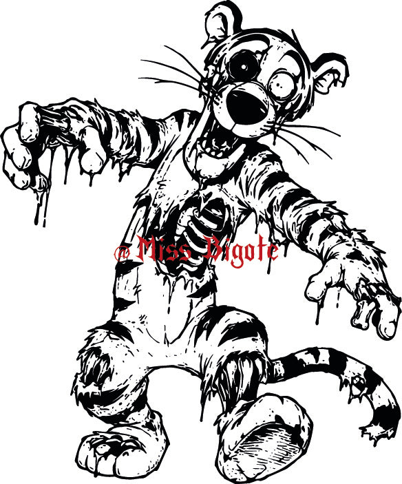 Illustration tigrou zombie