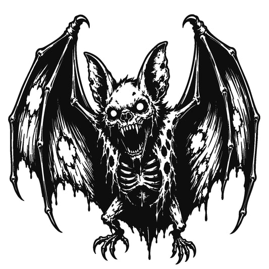 Illustration chauve souris zombie